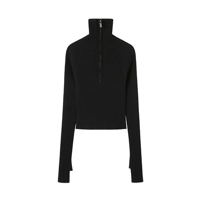 DIDDI_MODA_Zip_Stand_Collar_Slim_Fit_Wool_Blend_Women&