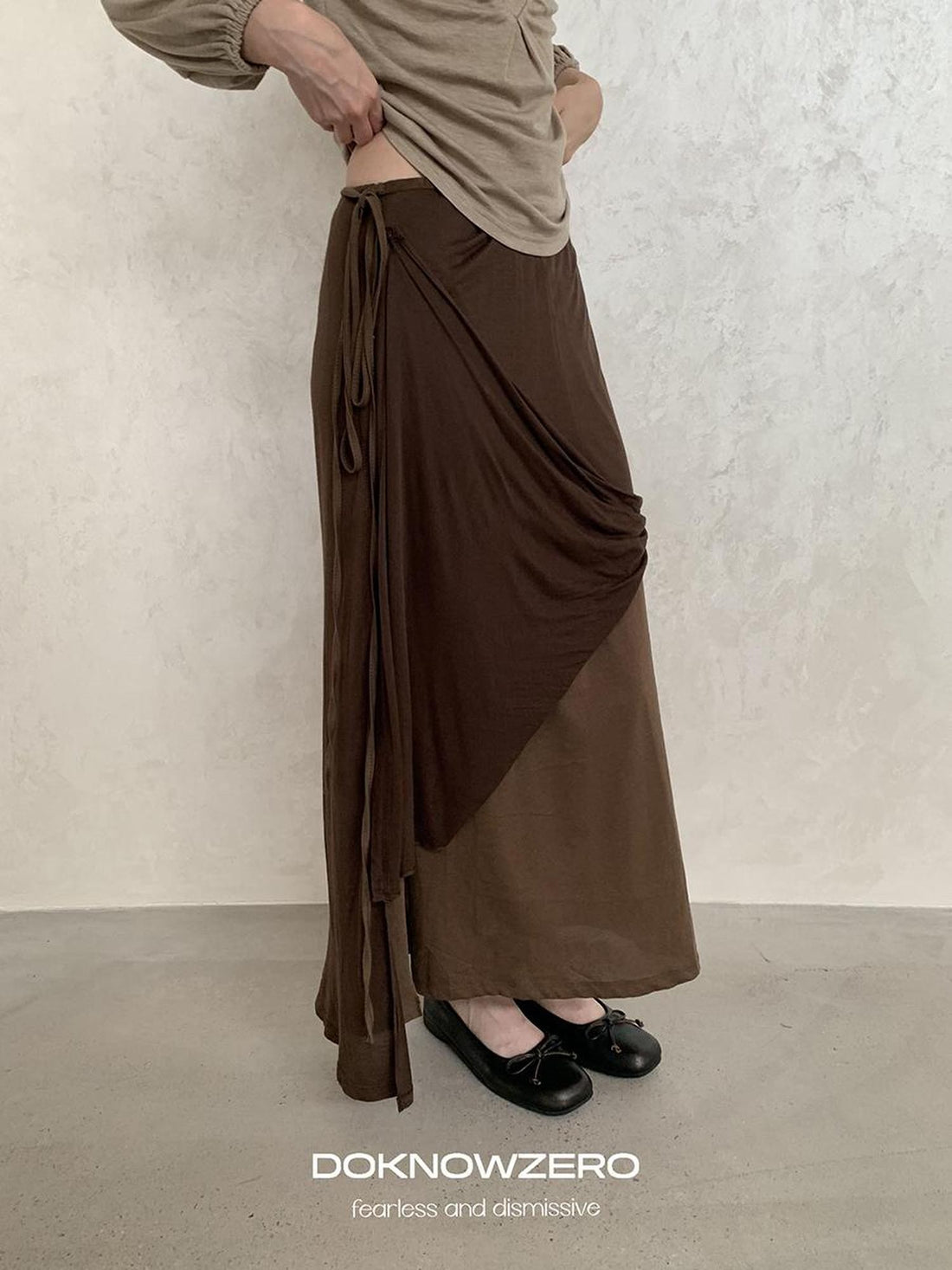DKZ OFFICIAL Adjustable Tie Loose Draped H Shape Viscose Women&