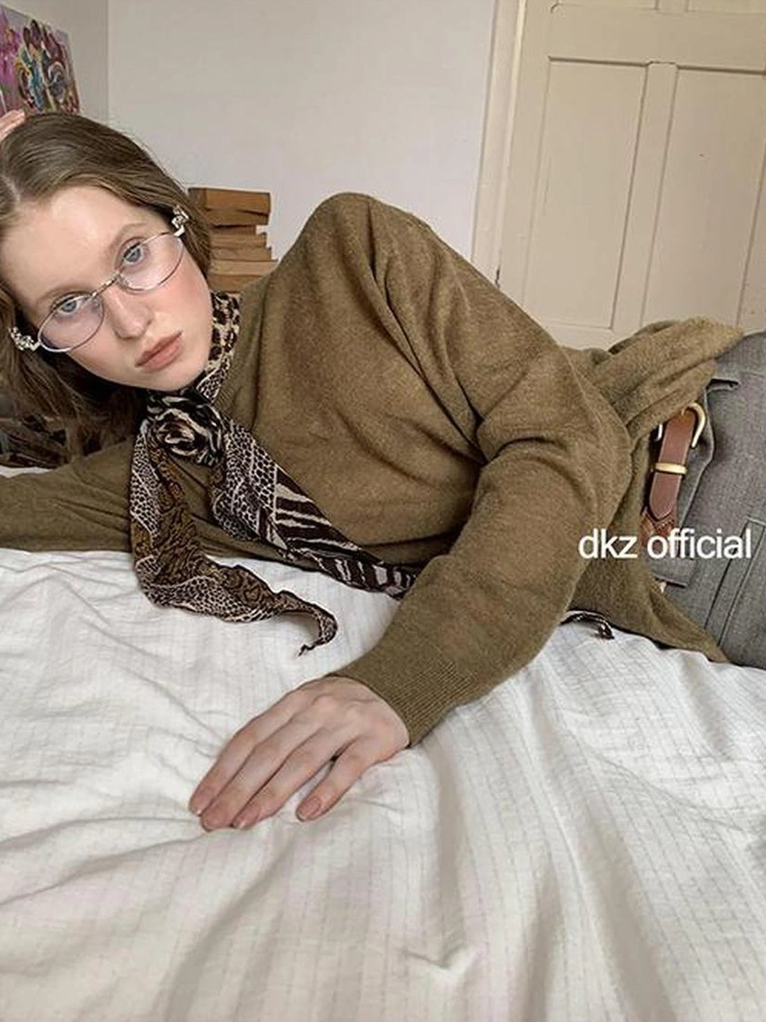 DKZ OFFICIAL Alpaca Blend Knit Sweater Women&