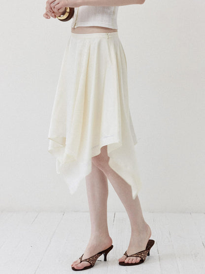 DKZ OFFICIAL Apricot Asymmetric Spliced Flared Women&