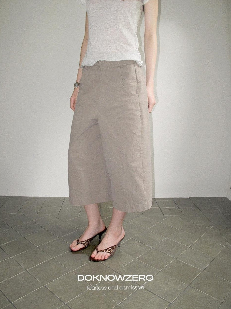 DKZ OFFICIAL Apricot Belted Button Natural Waist Women&