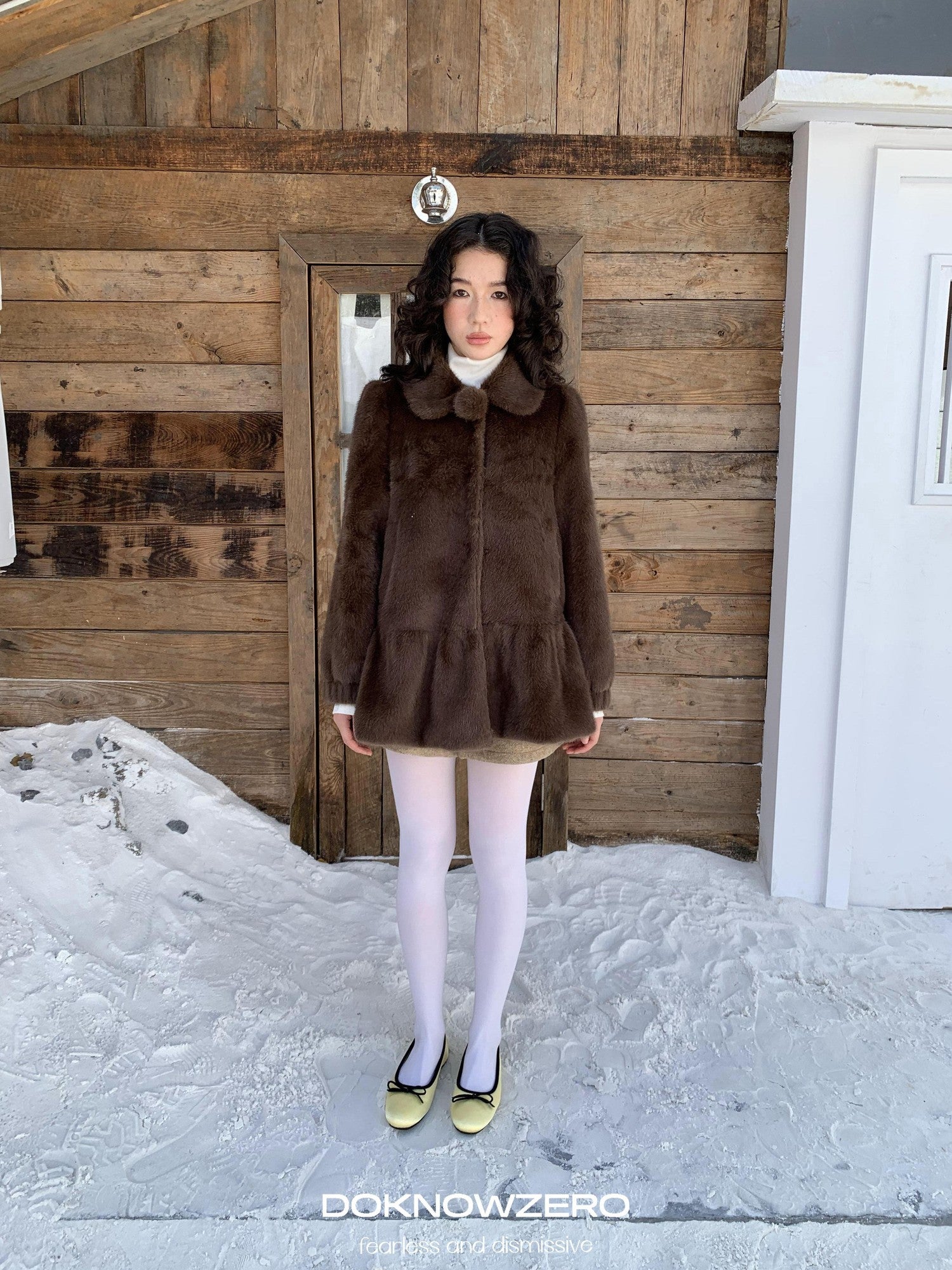DKZ OFFICIAL Apricot Court Doll Collar Midlength Women&