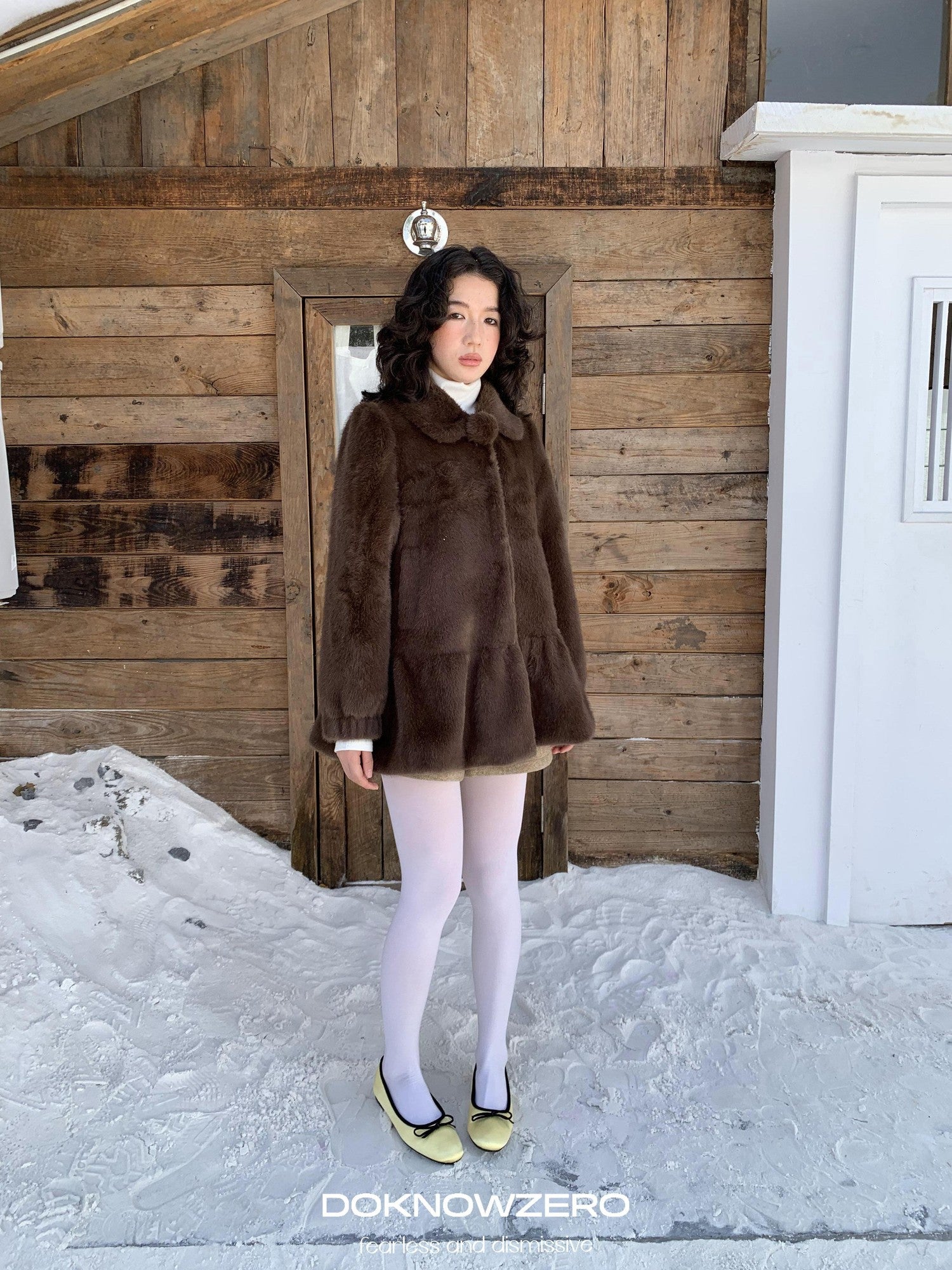 DKZ OFFICIAL Apricot Court Doll Collar Midlength Women&