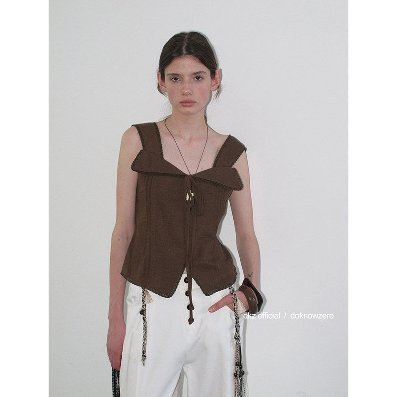 DKZ_OFFICIAL_Apricot_Lace_Trim_Turn_Down_Collar_Women&