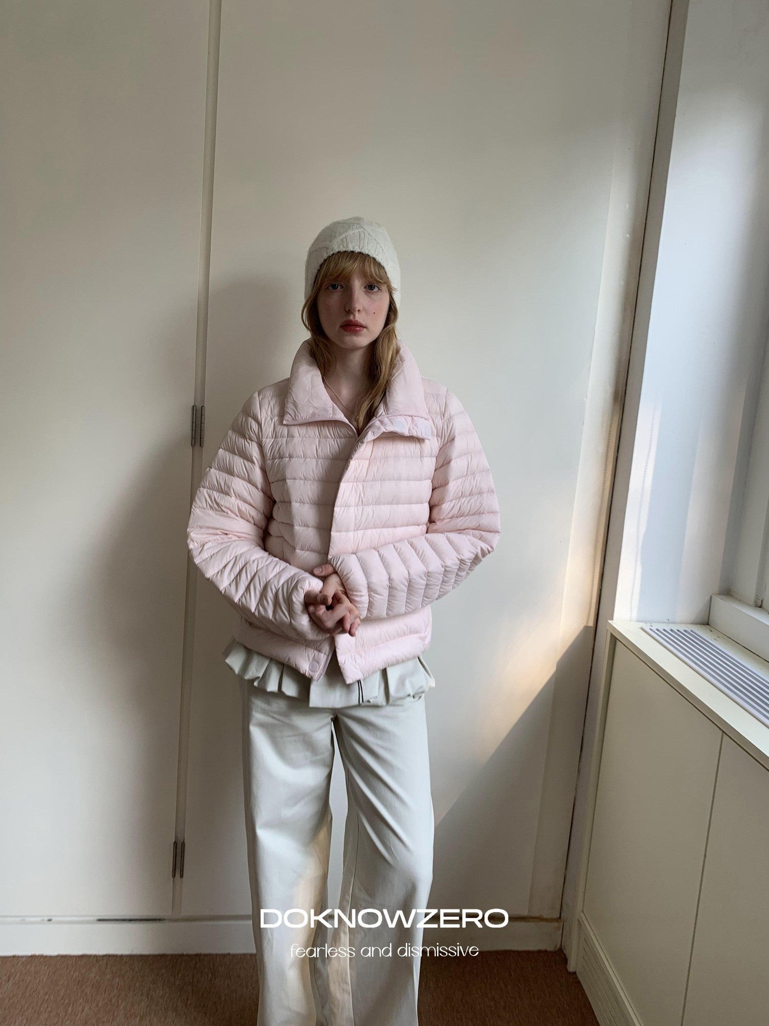 DKZ OFFICIAL Apricot Peony Patchwork Faux Layered Women&