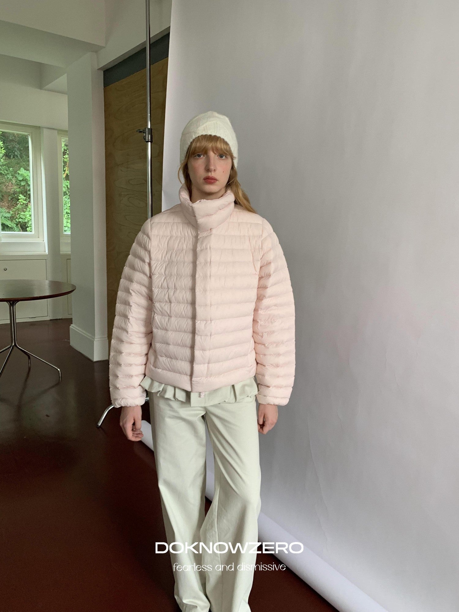 DKZ OFFICIAL Apricot Peony Patchwork Faux Layered Women&