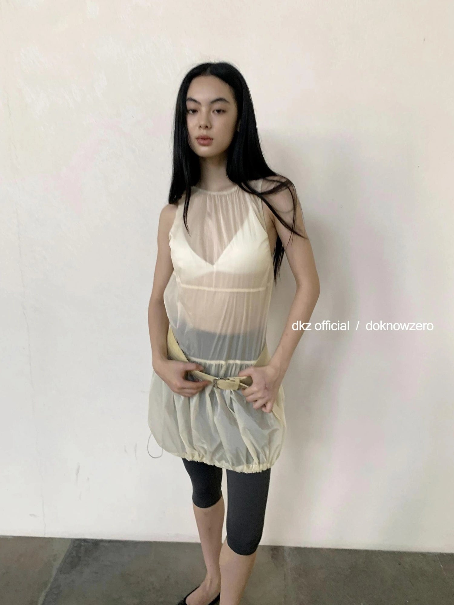 DKZ OFFICIAL Apricot Sleeveless Vest Dress