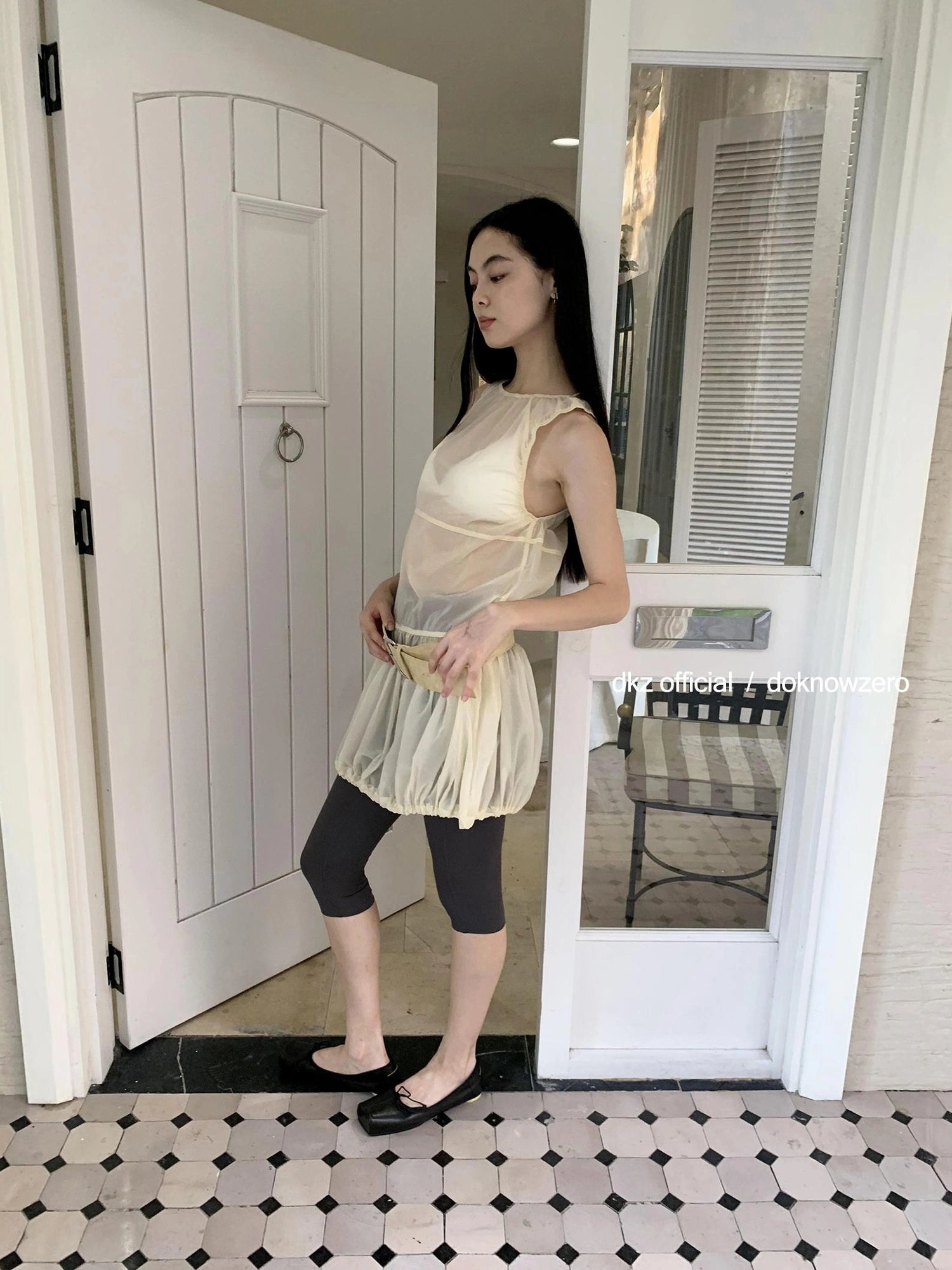 DKZ OFFICIAL Apricot Sleeveless Vest Dress