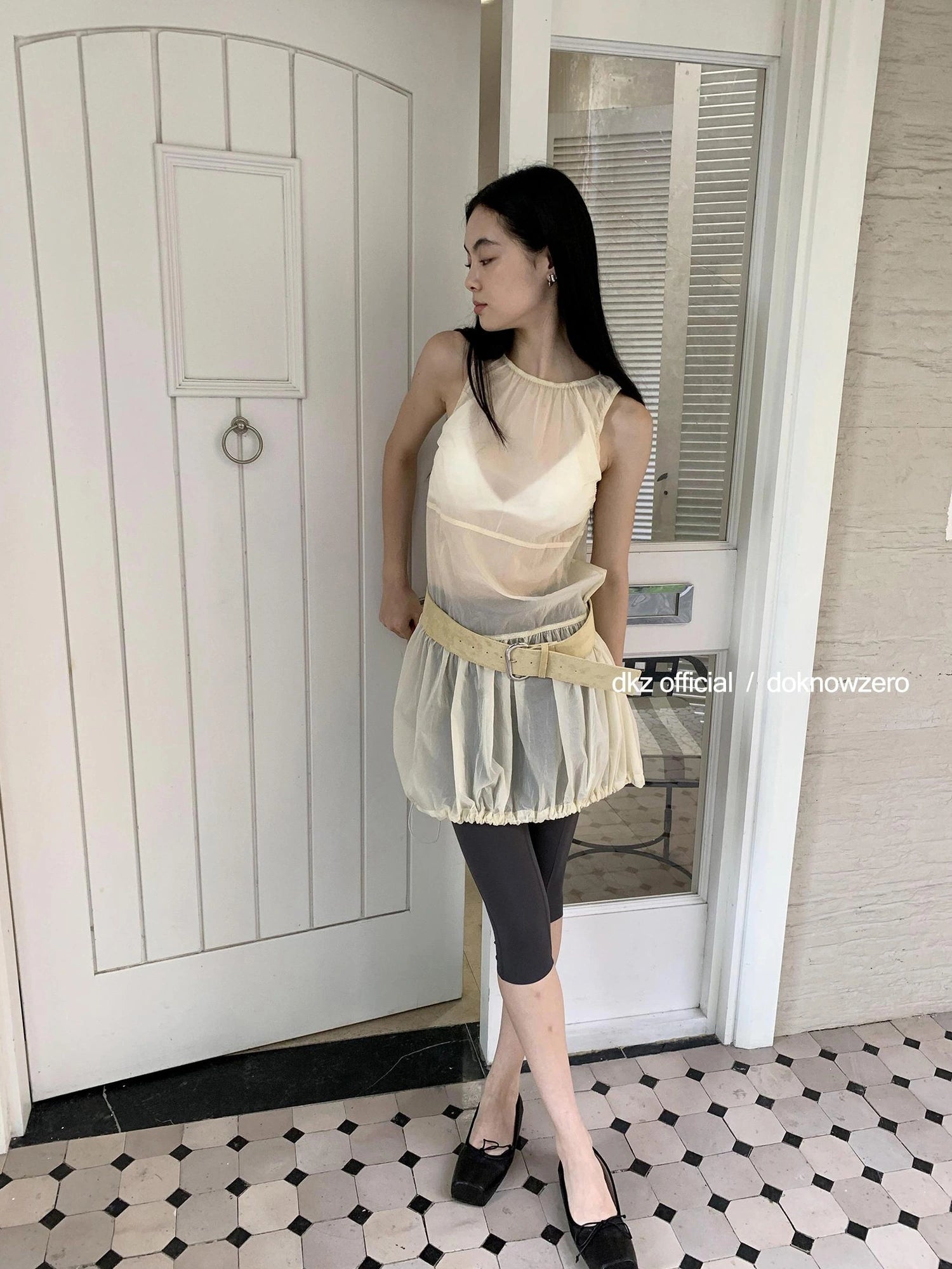 DKZ OFFICIAL Apricot Sleeveless Vest Dress