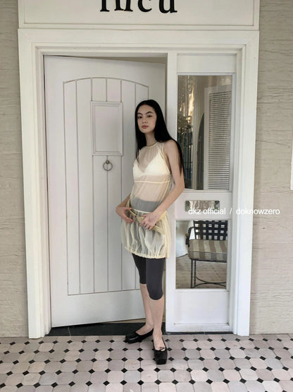 DKZ OFFICIAL Apricot Sleeveless Vest Dress