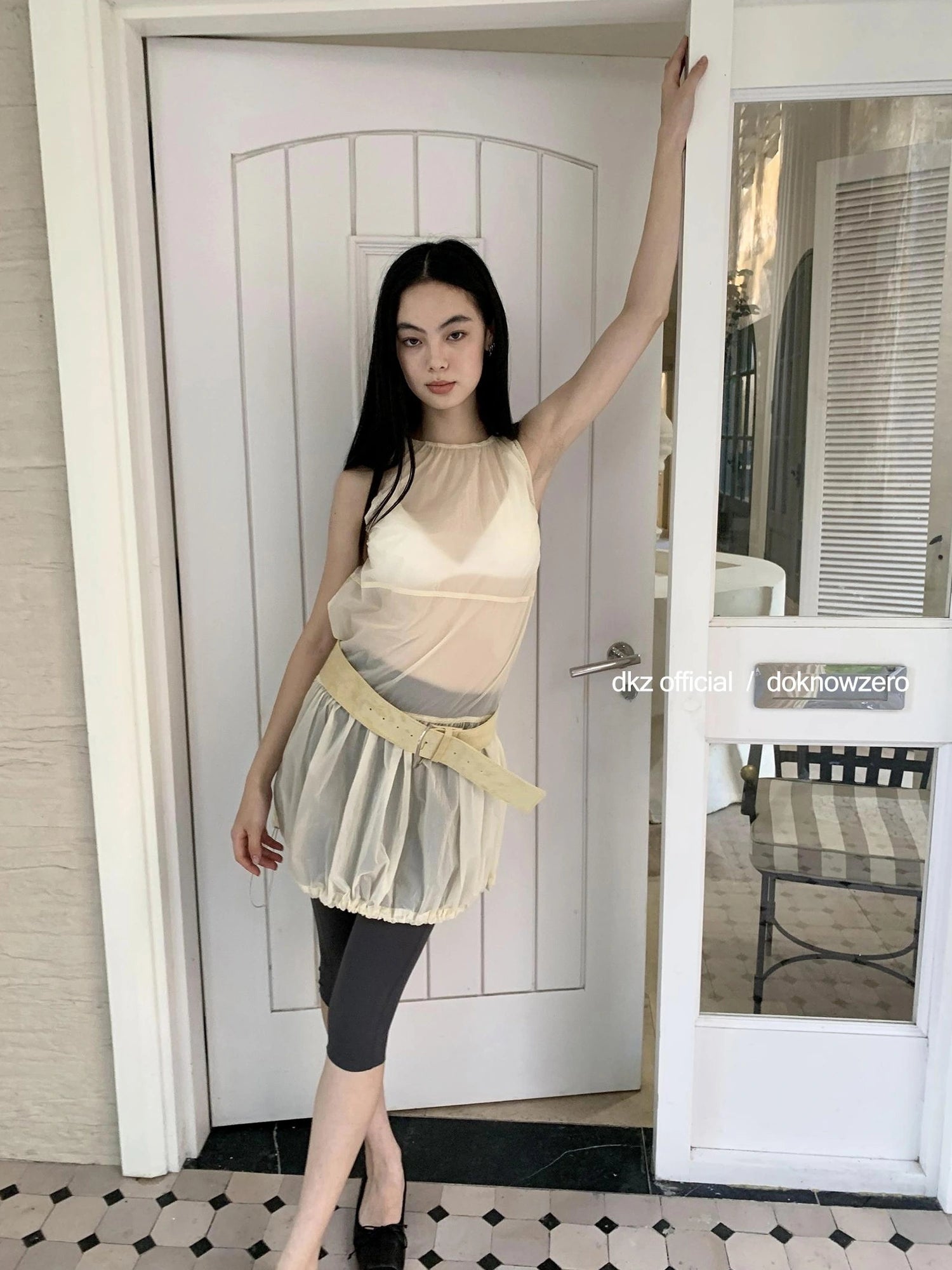 DKZ OFFICIAL Apricot Sleeveless Vest Dress