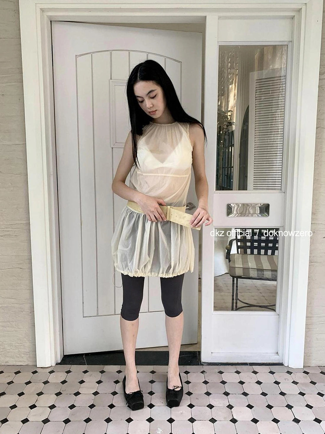 DKZ OFFICIAL Apricot Sleeveless Vest Dress