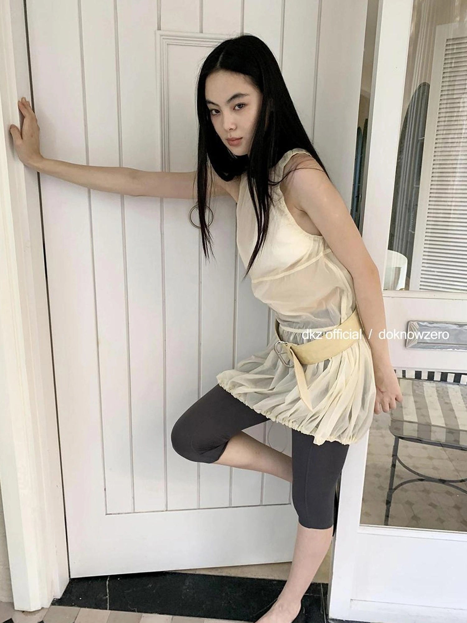 DKZ OFFICIAL Apricot Sleeveless Vest Dress