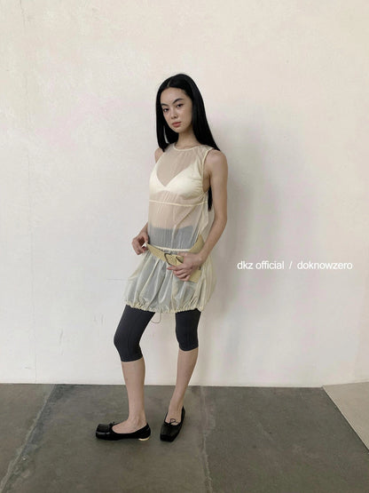 DKZ OFFICIAL Apricot Sleeveless Vest Dress