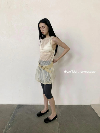 DKZ OFFICIAL Apricot Sleeveless Vest Dress