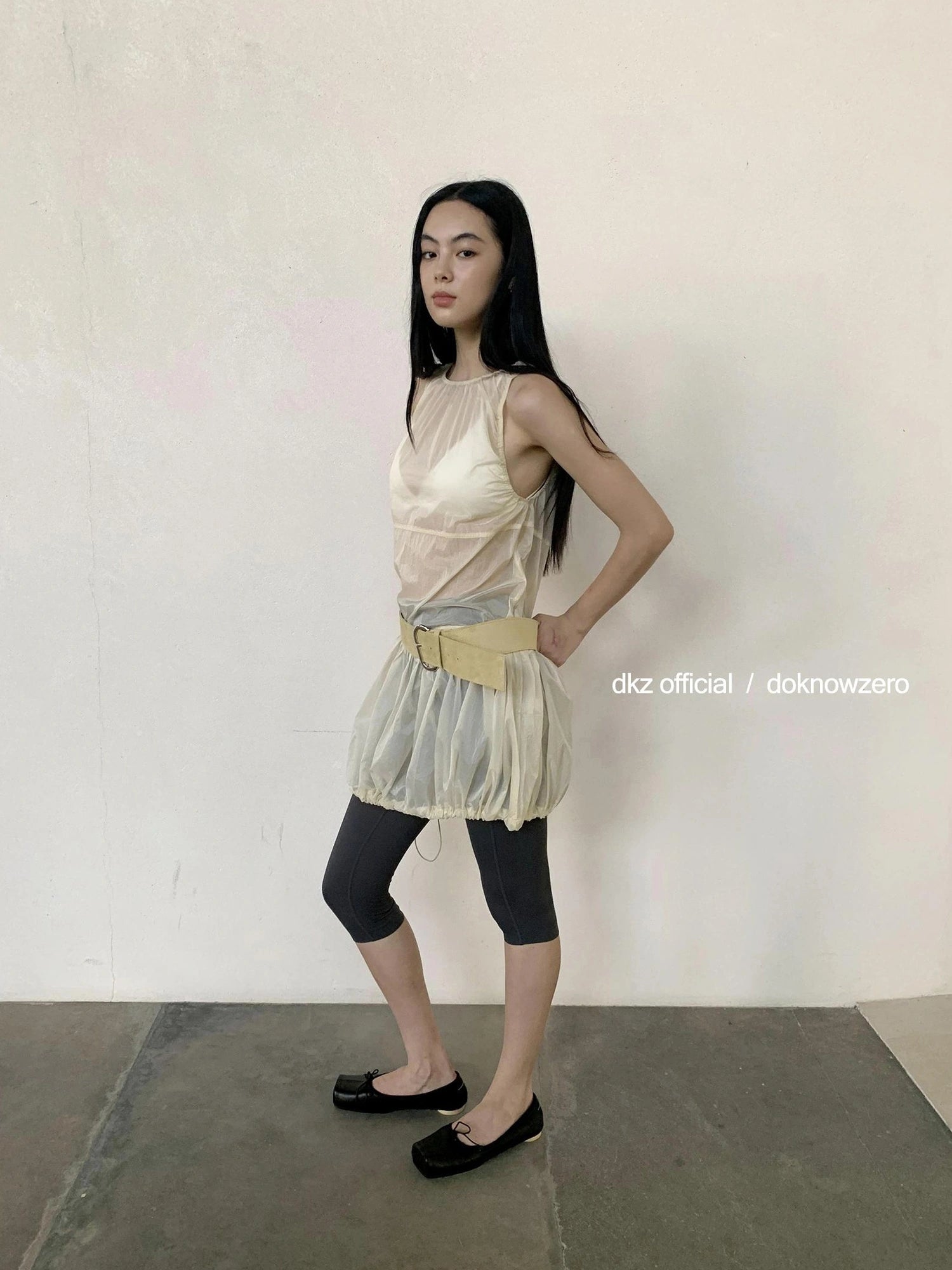 DKZ OFFICIAL Apricot Sleeveless Vest Dress