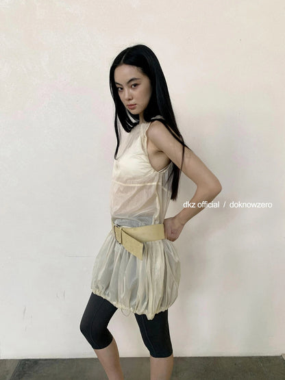 DKZ OFFICIAL Apricot Sleeveless Vest Dress