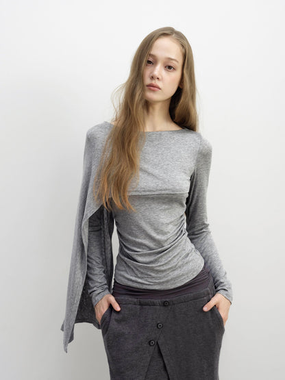 DKZ OFFICIAL Asymmetric Spliced Cape Lyocell Women&
