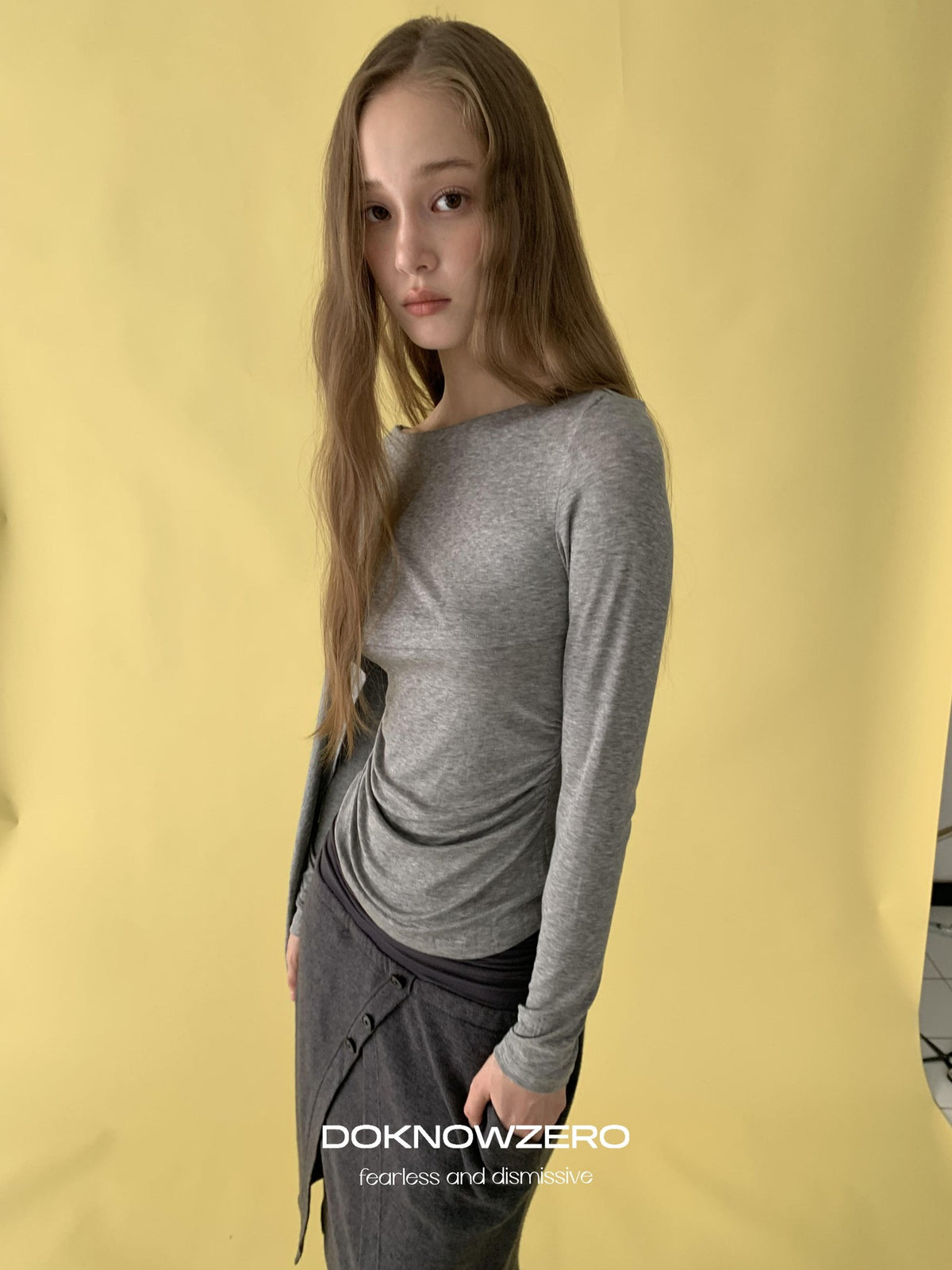 DKZ OFFICIAL Asymmetric Spliced Cape Lyocell Women&