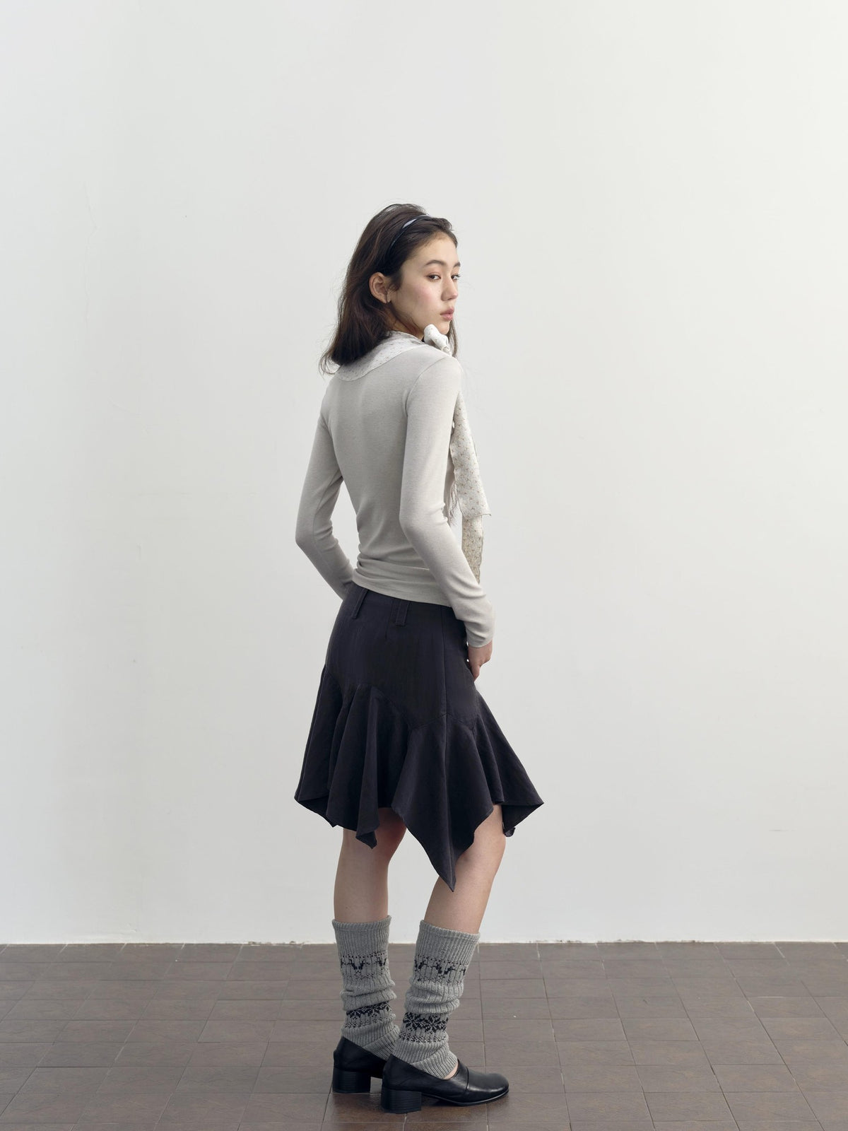 DKZ OFFICIAL Asymmetric Washed Lyocell Women&