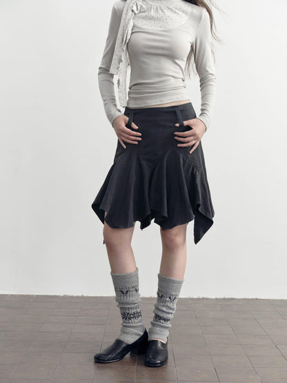 DKZ OFFICIAL Asymmetric Washed Lyocell Women&