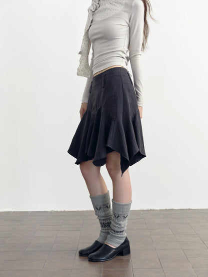 DKZ OFFICIAL Asymmetric Washed Lyocell Women&