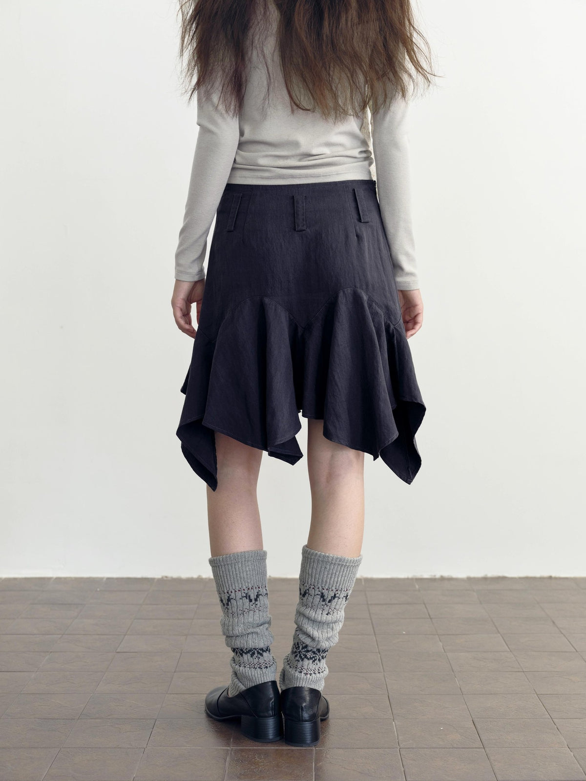 DKZ OFFICIAL Asymmetric Washed Lyocell Women&