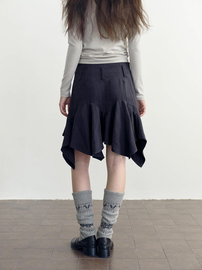 DKZ OFFICIAL Asymmetric Washed Lyocell Women&