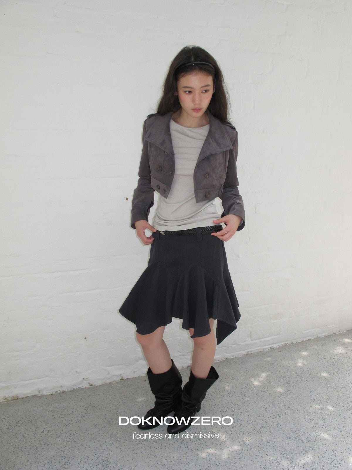 DKZ OFFICIAL Asymmetric Washed Lyocell Women&