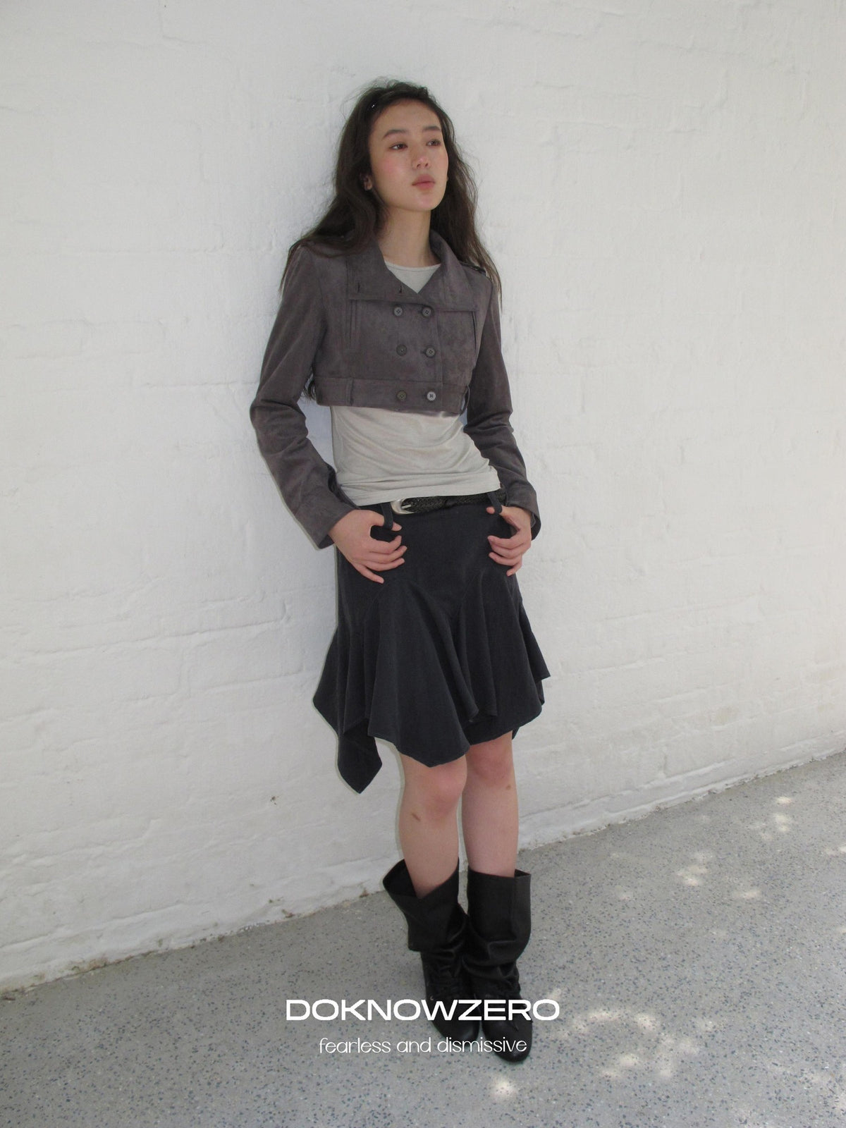 DKZ OFFICIAL Asymmetric Washed Lyocell Women&