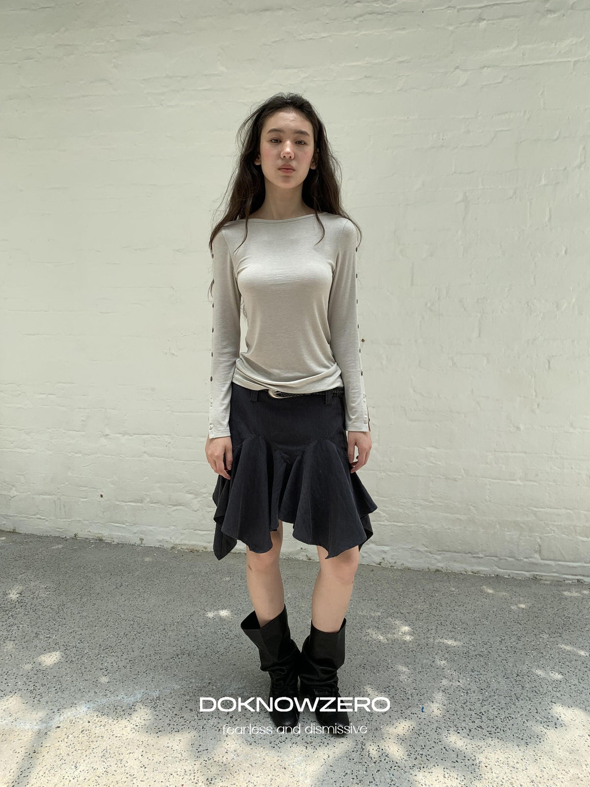 DKZ OFFICIAL Asymmetric Washed Lyocell Women&
