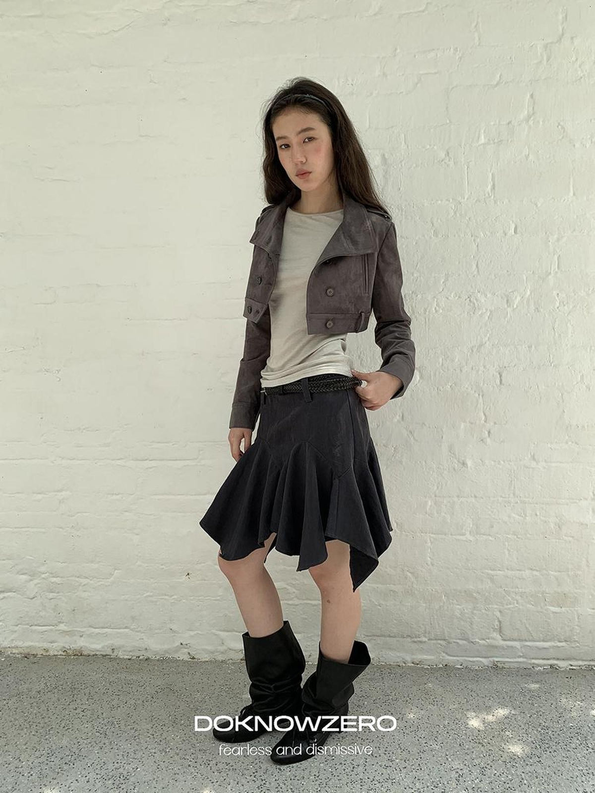 DKZ OFFICIAL Asymmetric Washed Lyocell Women&