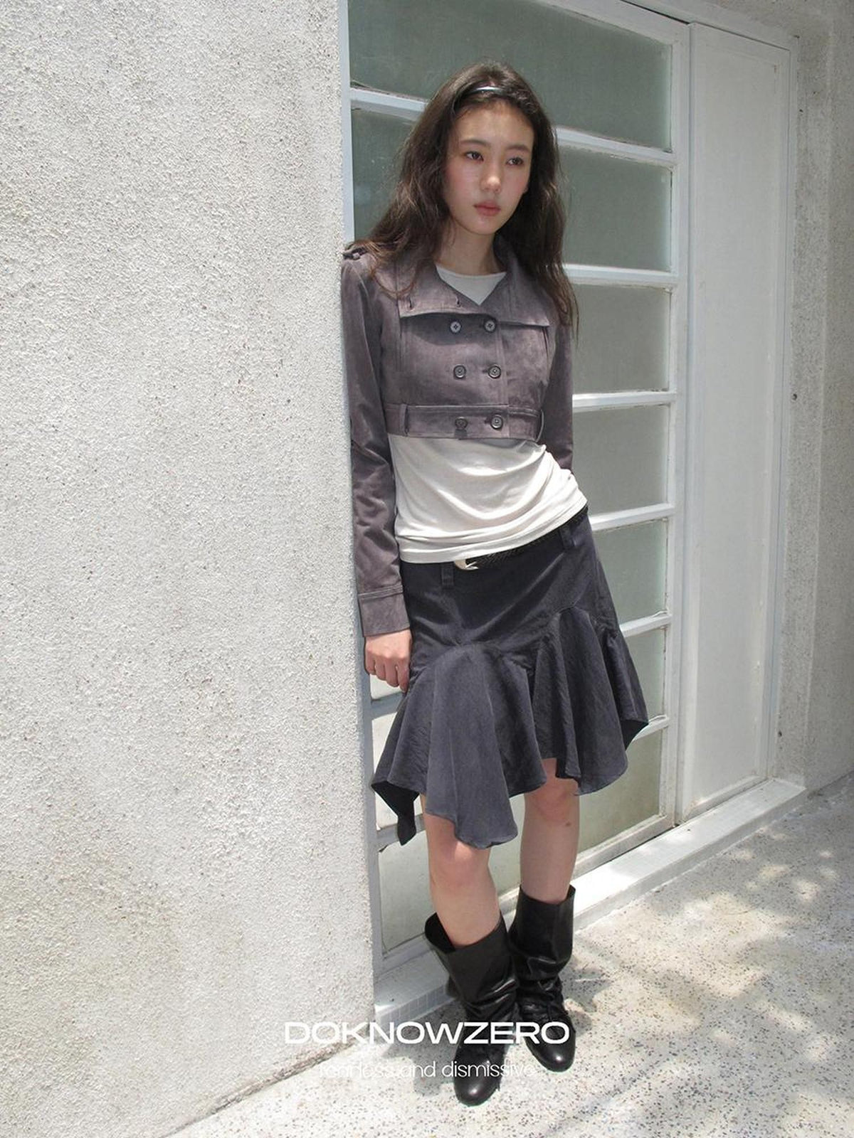 DKZ OFFICIAL Asymmetric Washed Lyocell Women&