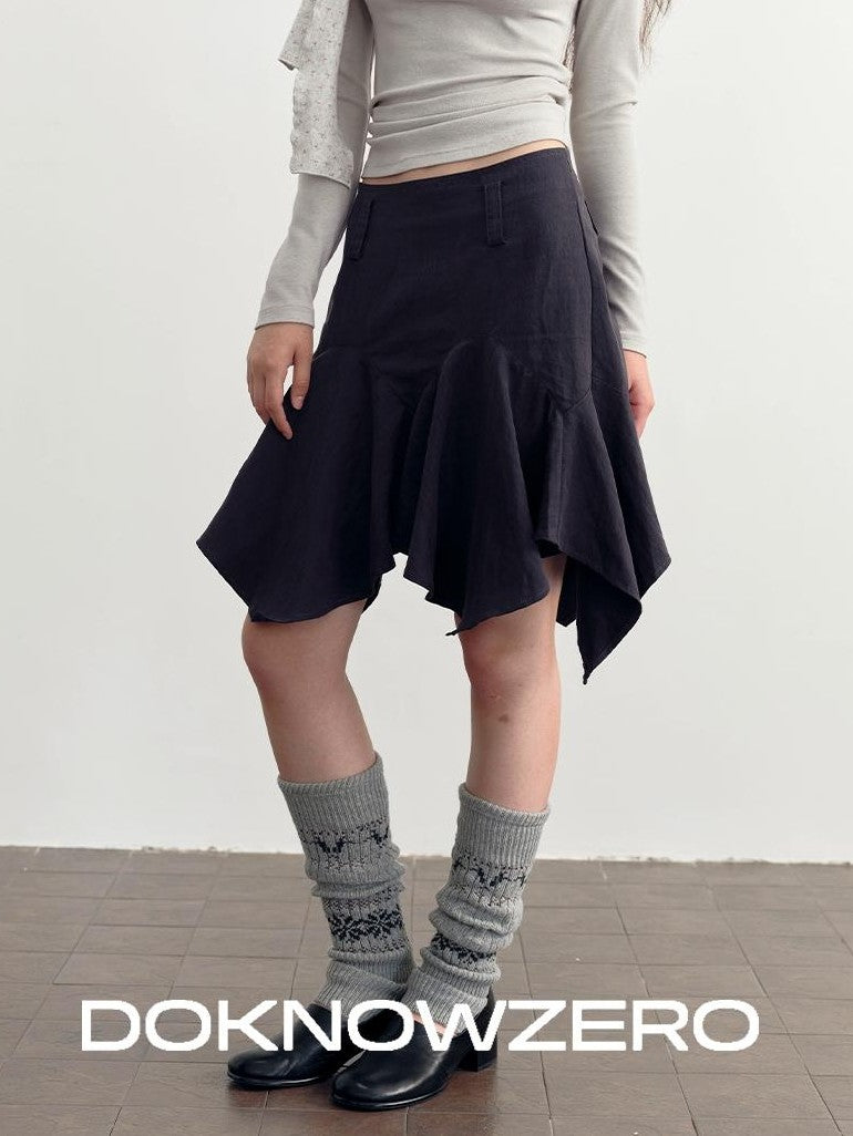 DKZ OFFICIAL Asymmetric Washed Lyocell Women&