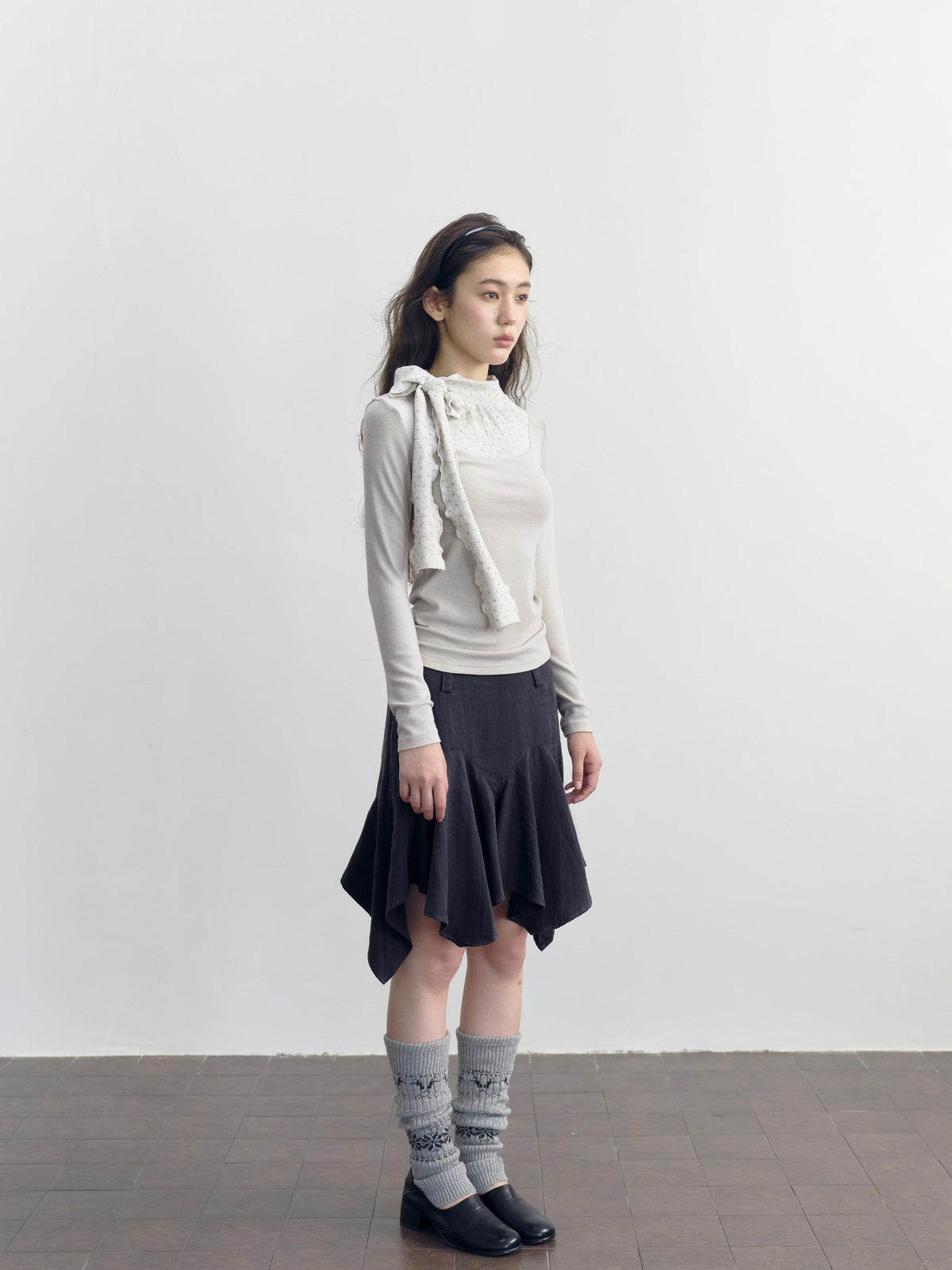 DKZ OFFICIAL Asymmetric Washed Lyocell Women&