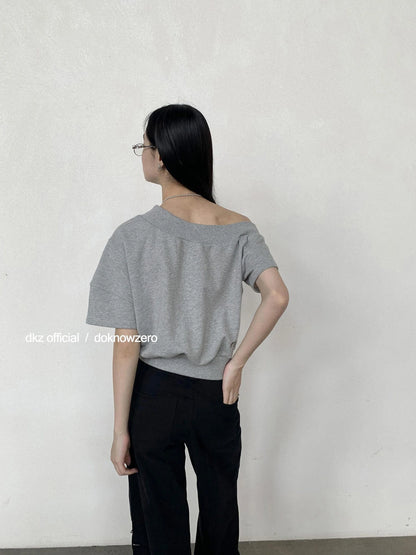 DKZ OFFICIAL Asymmetrical Slouchy Knit Top