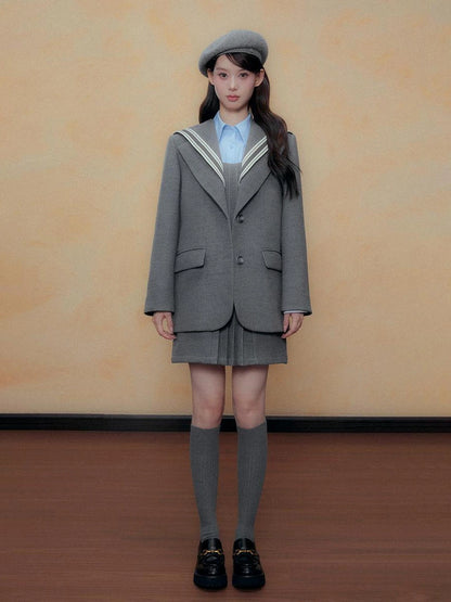 DKZ OFFICIAL Autumn Winter College Nautical Blazer