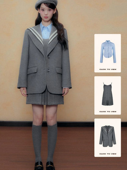 DKZ OFFICIAL Autumn Winter College Nautical Blazer