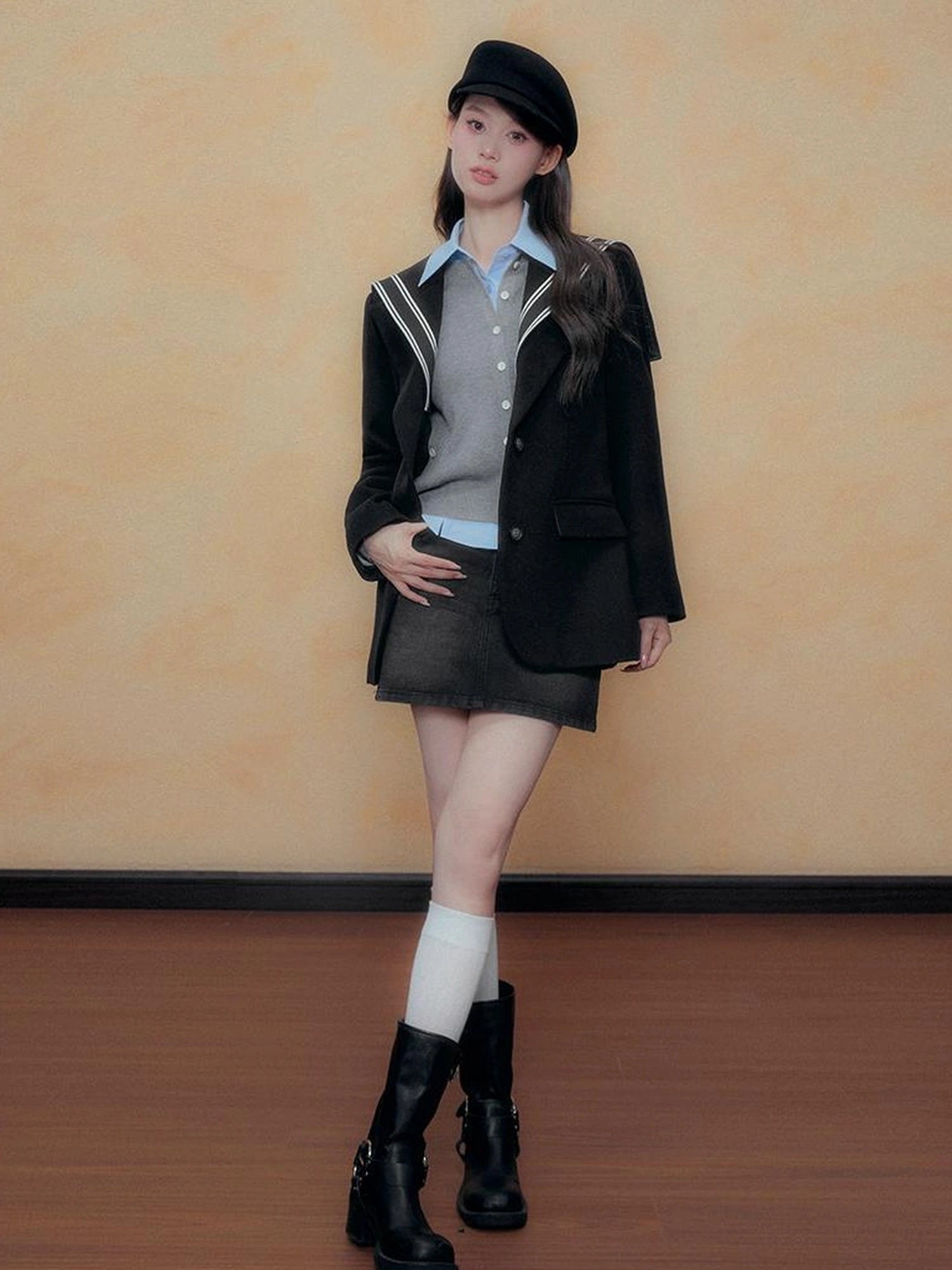 DKZ OFFICIAL Autumn Winter College Nautical Blazer