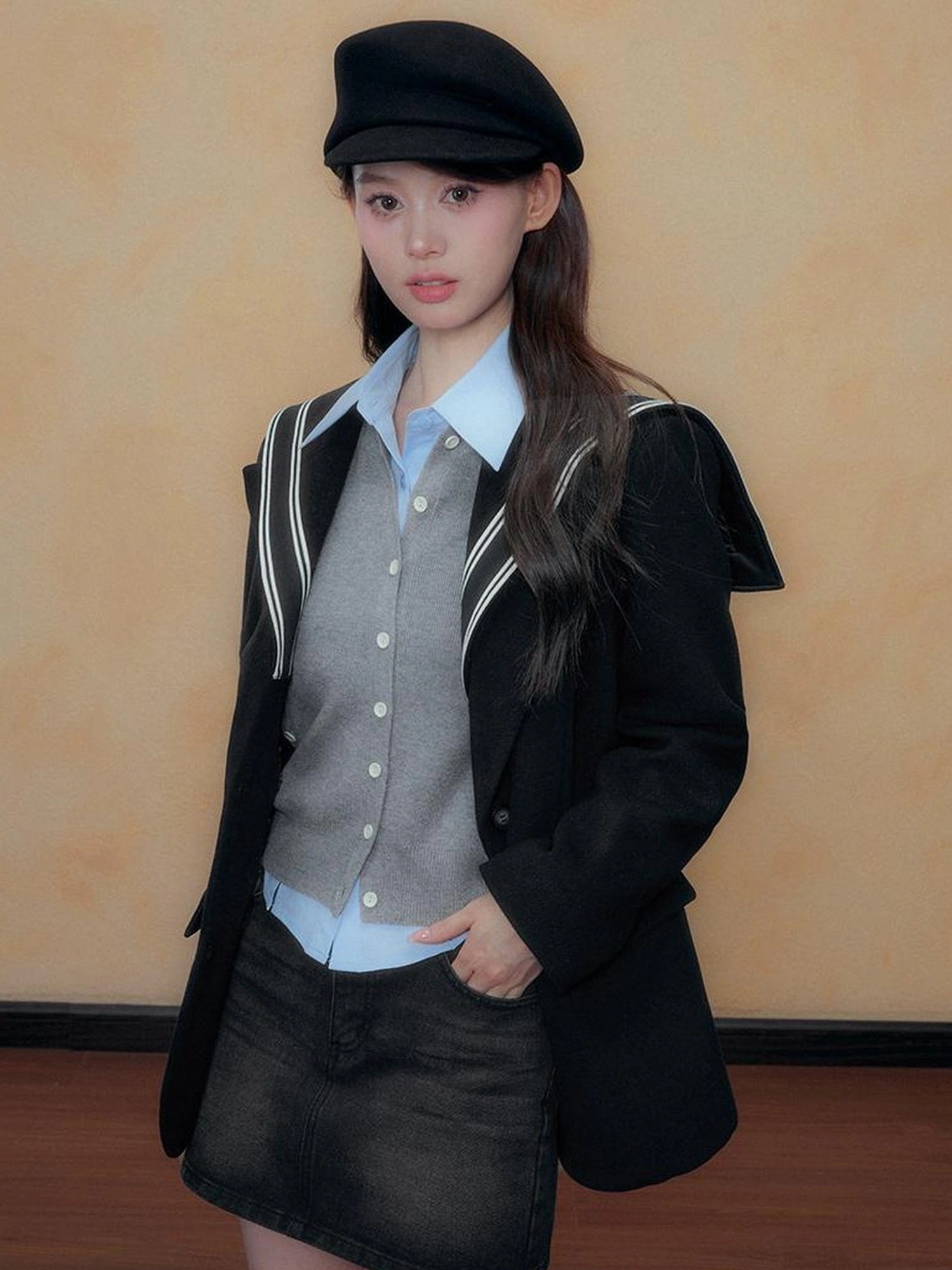 DKZ OFFICIAL Autumn Winter College Nautical Blazer