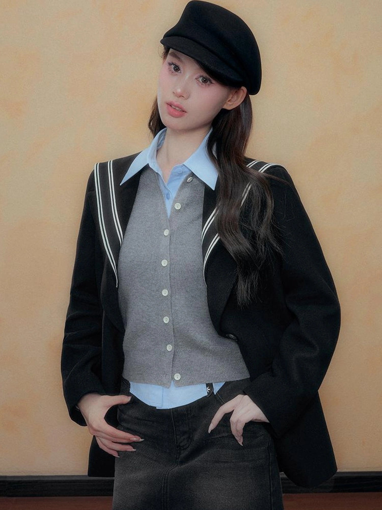 DKZ OFFICIAL Autumn Winter College Nautical Blazer