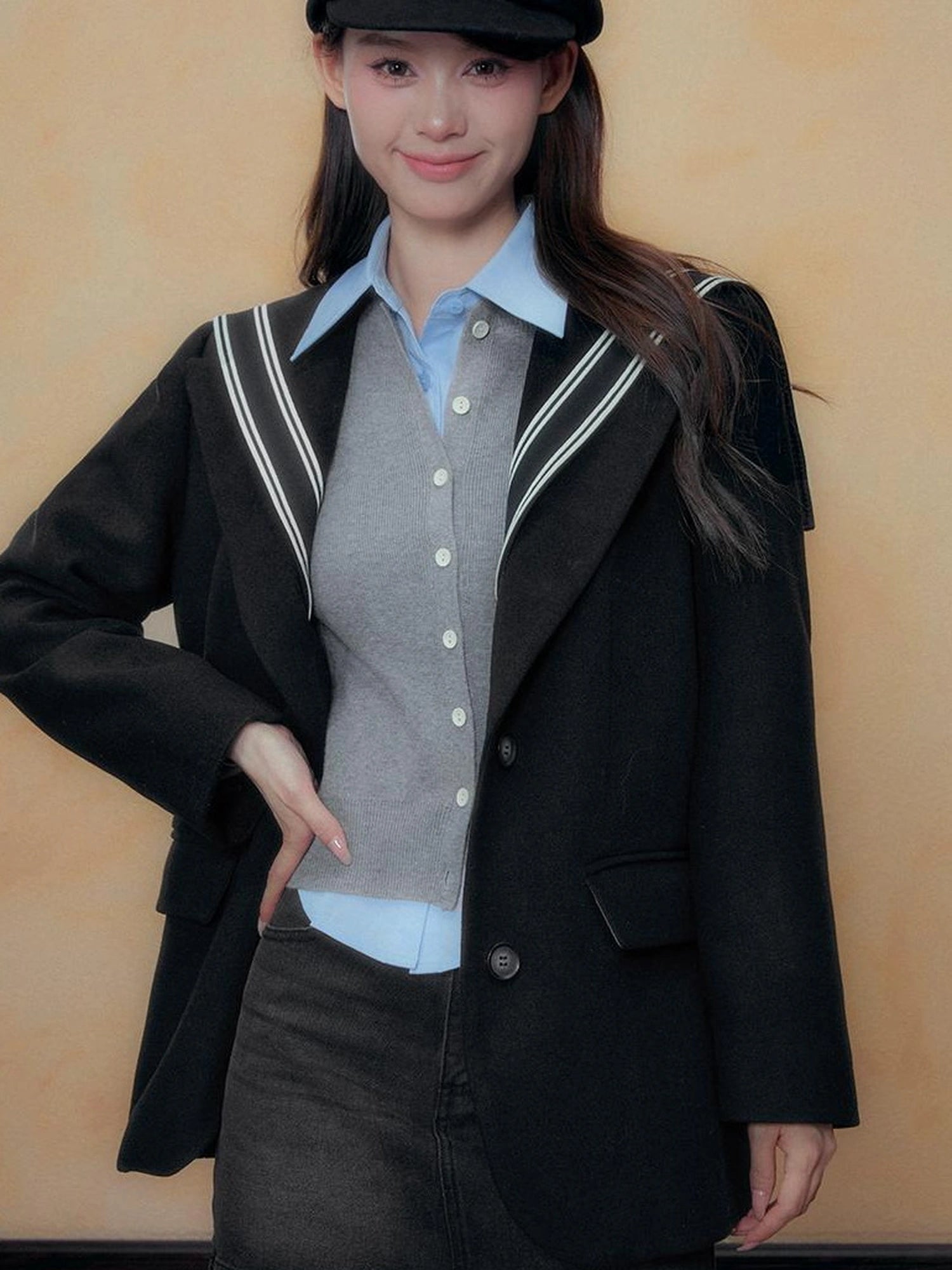DKZ OFFICIAL Autumn Winter College Nautical Blazer