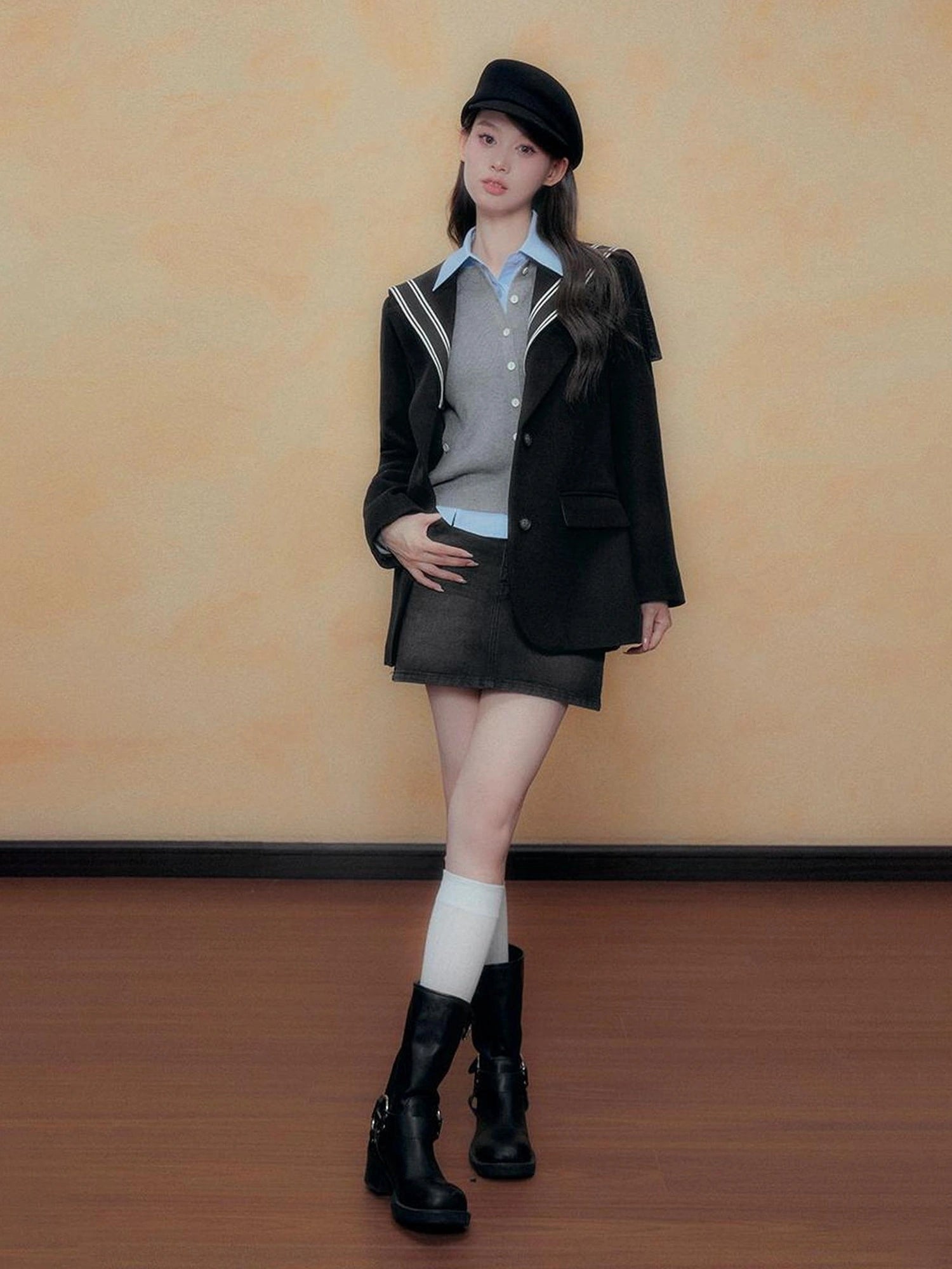 DKZ OFFICIAL Autumn Winter College Nautical Blazer