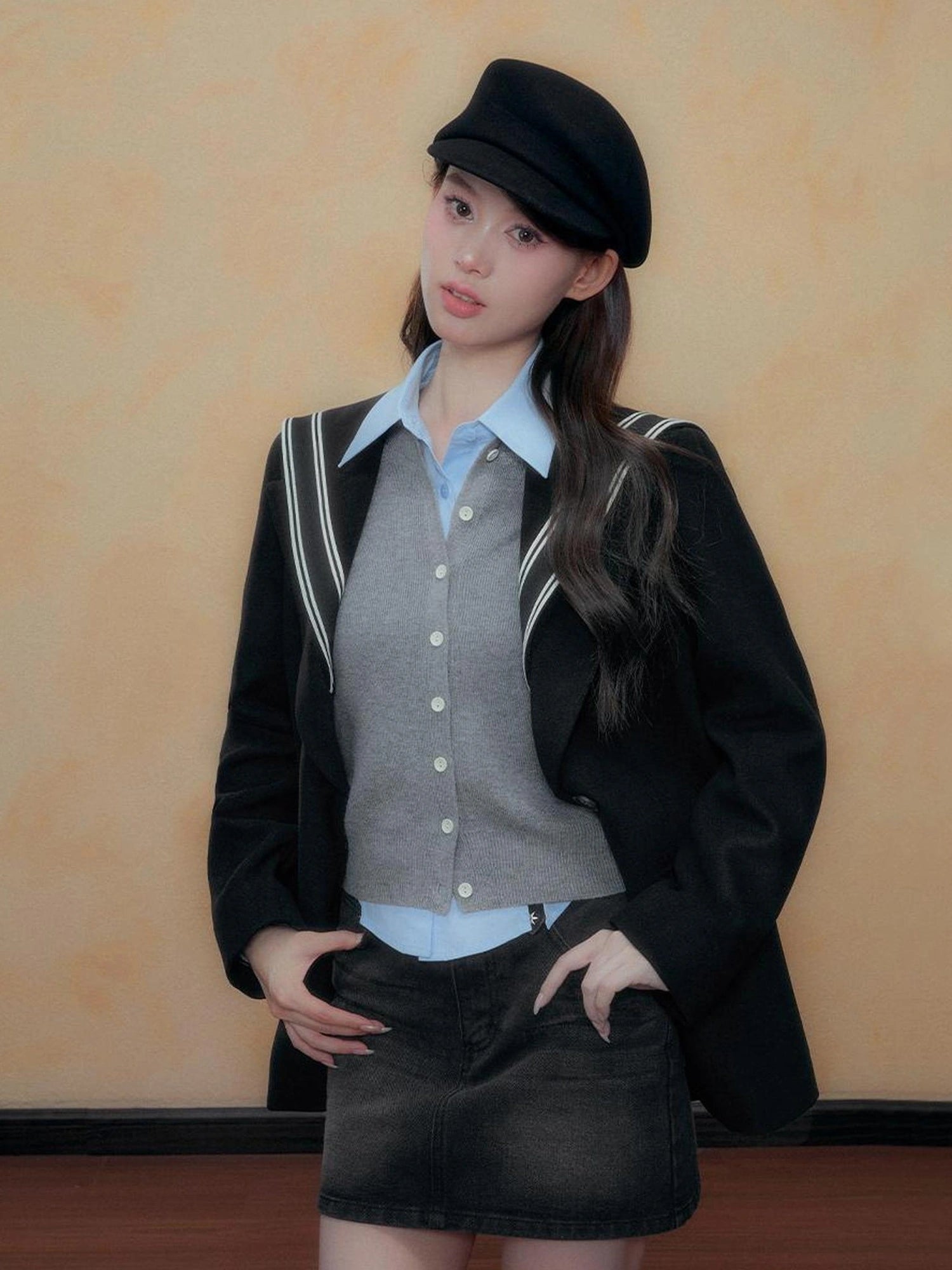 DKZ OFFICIAL Autumn Winter College Nautical Blazer