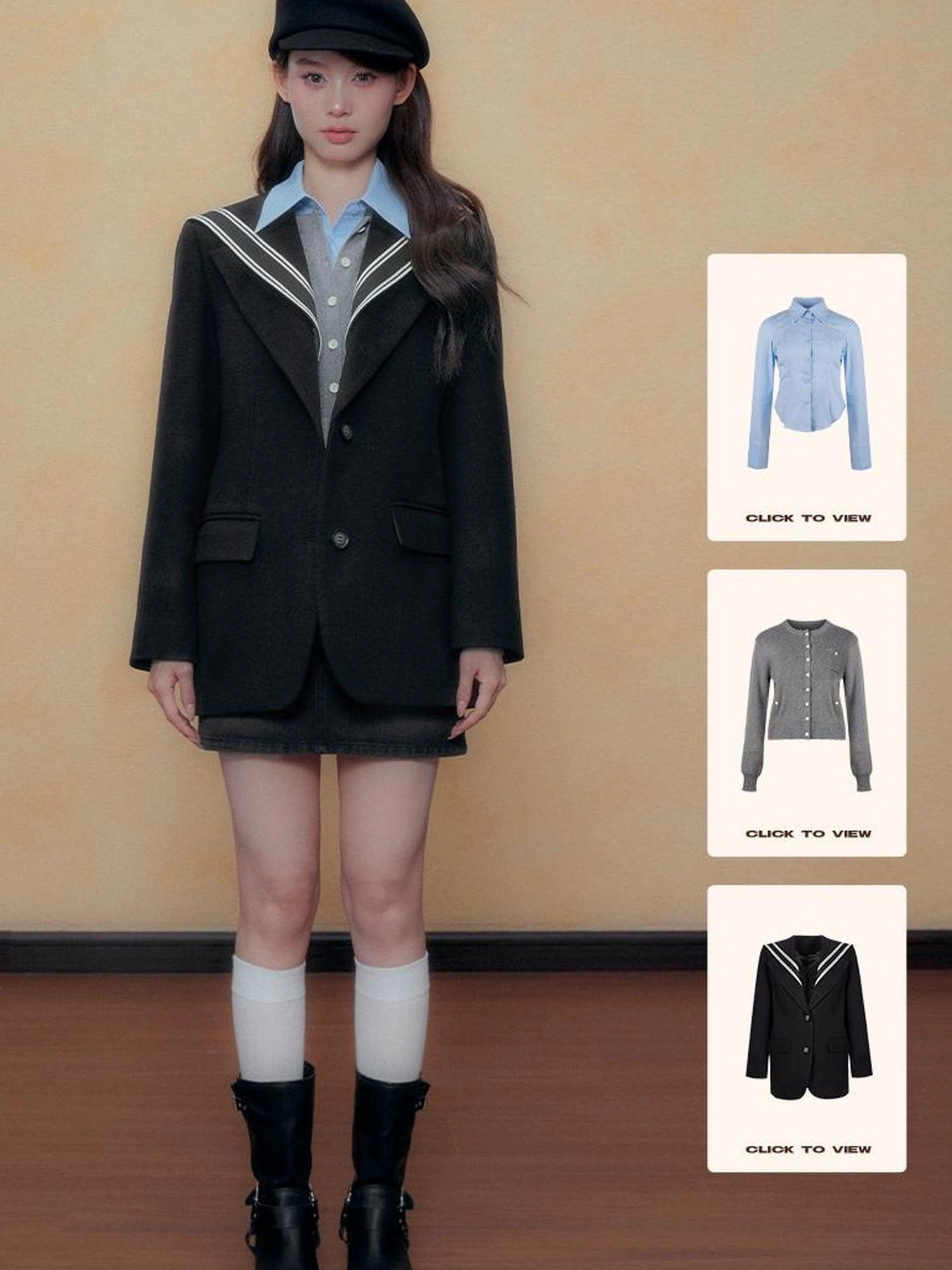 DKZ OFFICIAL Autumn Winter College Nautical Blazer
