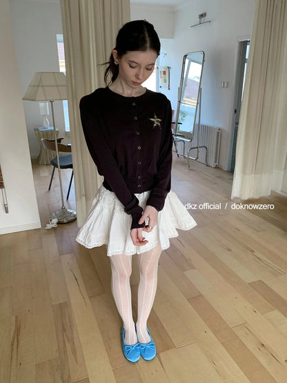 DKZ OFFICIAL Ballet Lace Flared Mini Skirt