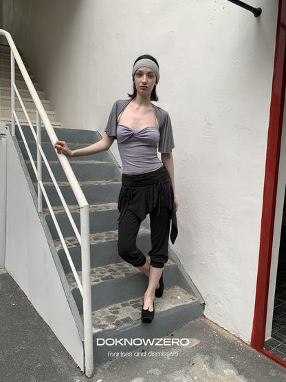DKZ OFFICIAL Ballet Layered Asym Hem Paneling Women&