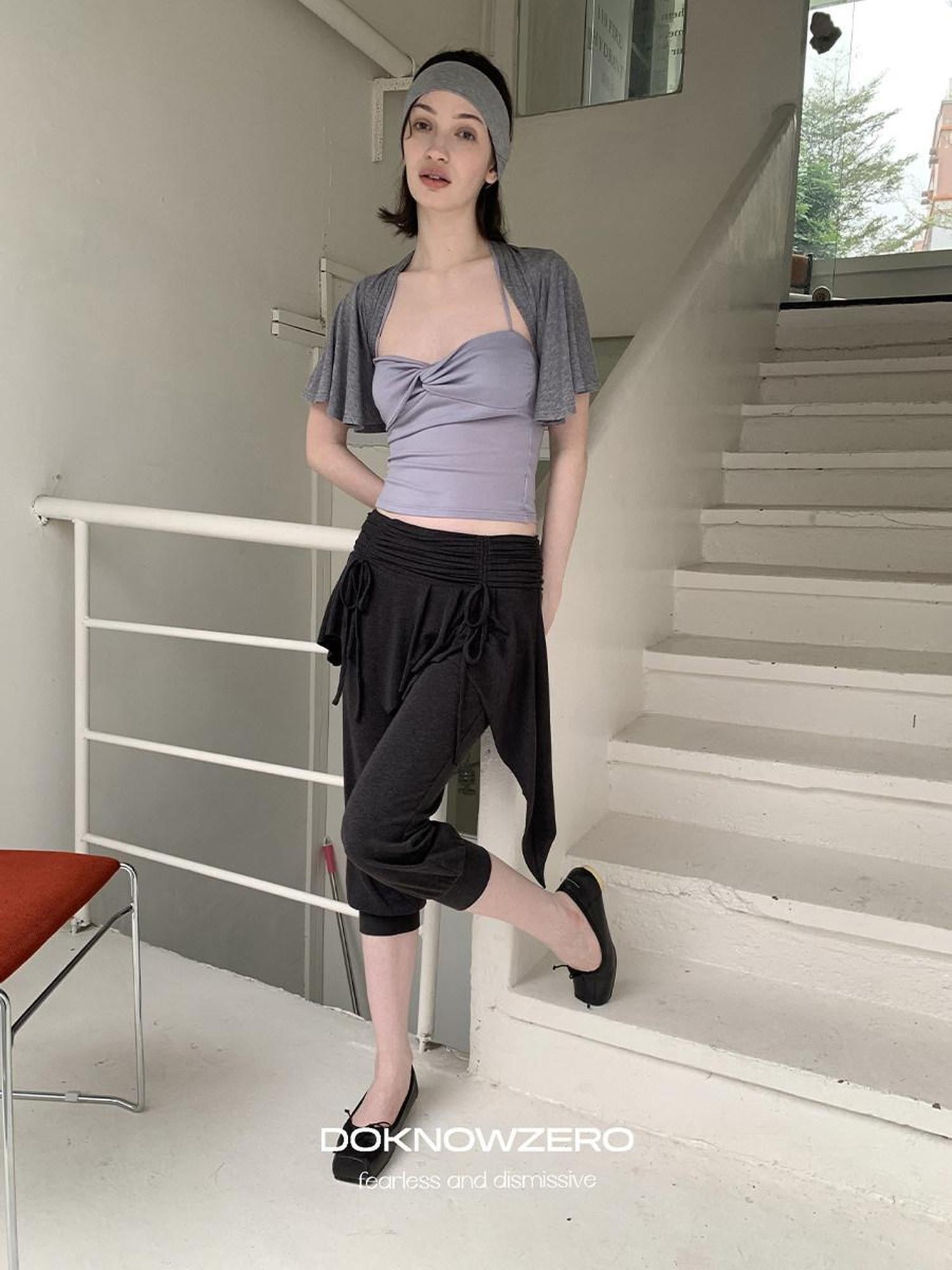 DKZ OFFICIAL Ballet Layered Asym Hem Paneling Women&