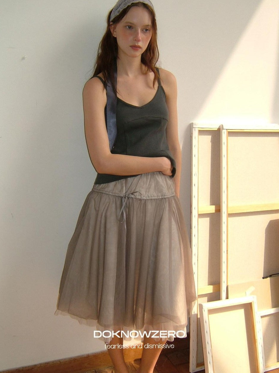 DKZ OFFICIAL Ballet Tulle Mesh A Line Loose Women&