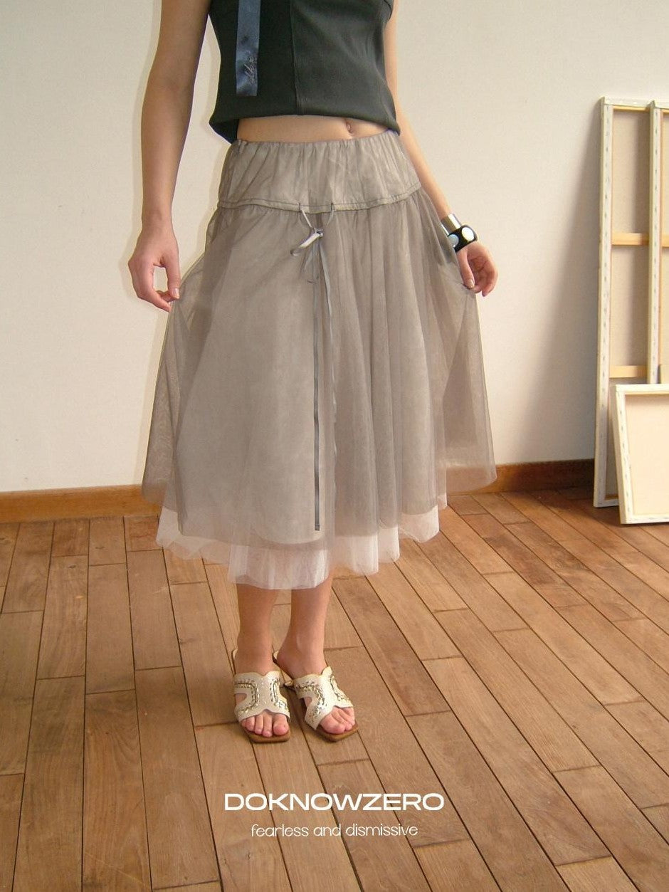 DKZ OFFICIAL Ballet Tulle Mesh A Line Loose Women&